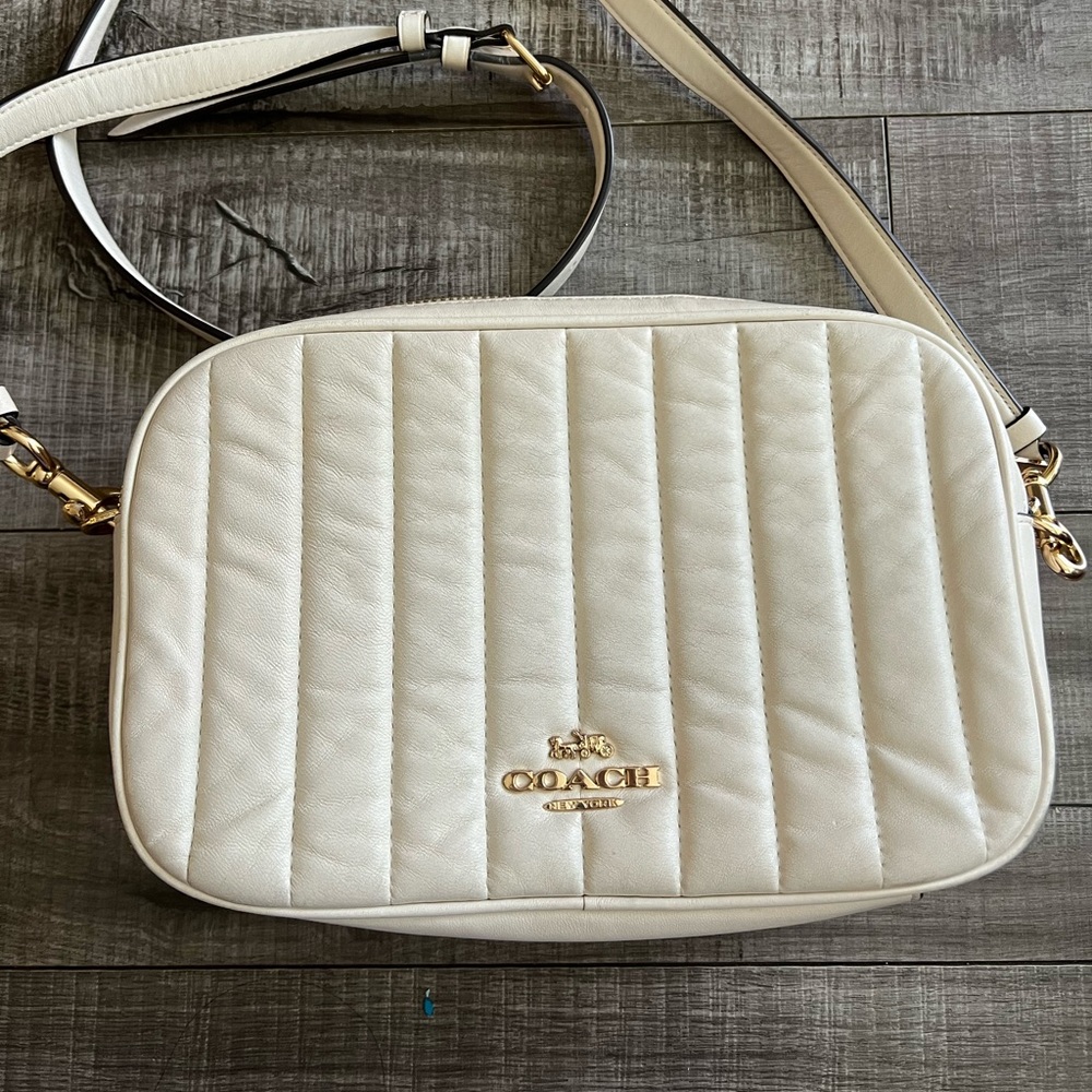 Coach Quilted Crossbody -White